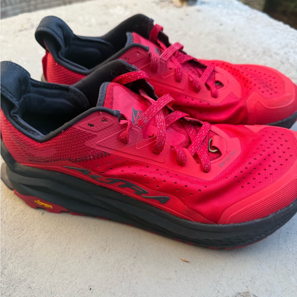 Altra Olympus 6 Vibrant Red and Black Athletic Shoes